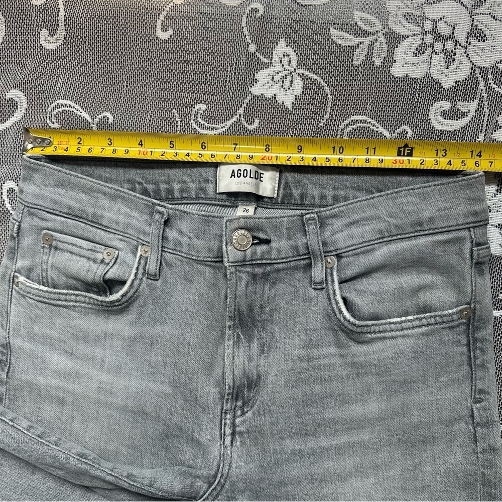 AGOLDE  TONI Mid Rise Straight Slim Ankle Jeans Gray size 26 - Picture 10 of 16